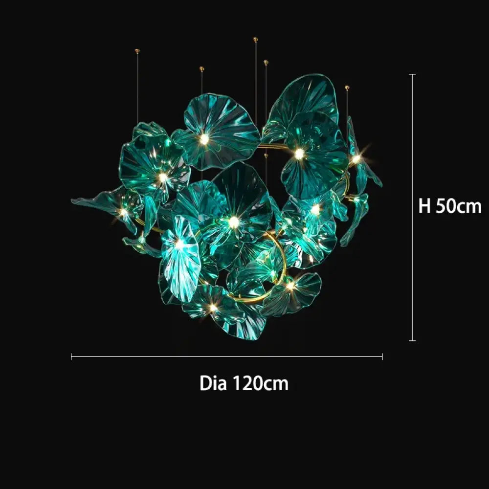 Green Glass Leaf Chandelier – Artistic Luxury Pendant