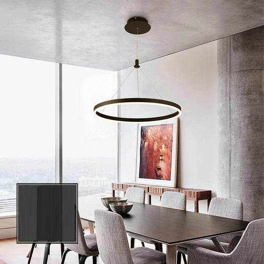 Corona 12" 16" 24" Wide Circle LED Ring Glow Modern Chandelier Pendant Light