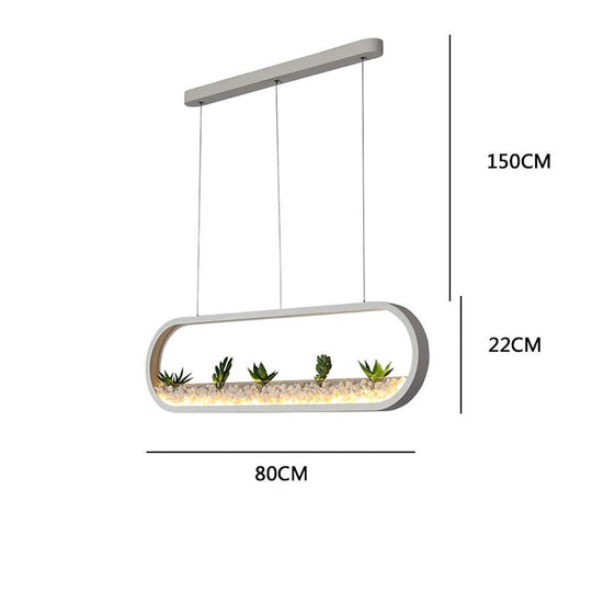 Rounded Corners Rectangular Modern LED Pendant Light