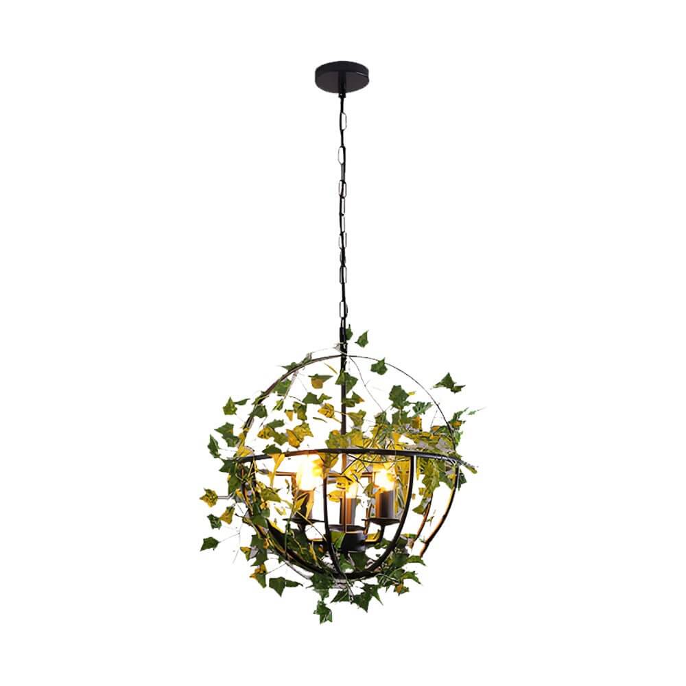 Enchanted Forest Iron Cage Pendant Light with Vines