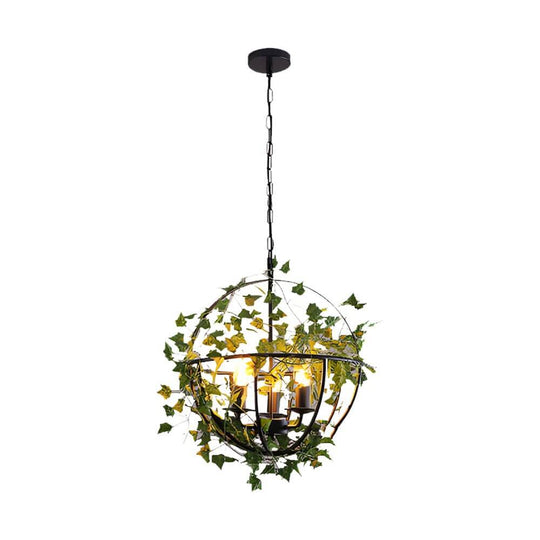 Enchanted Forest Iron Cage Pendant Light with Vines