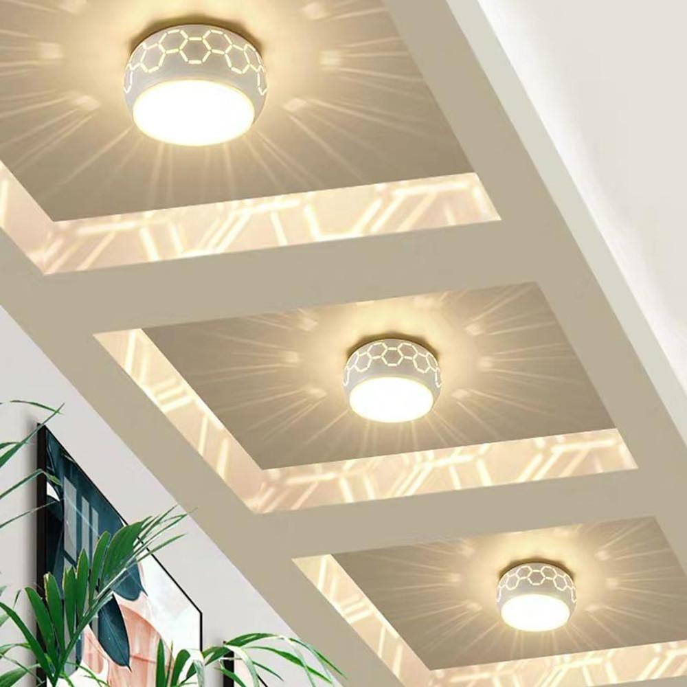 Globe Flush Mount Drum LED Ceiling Light for Hallway and Entryway