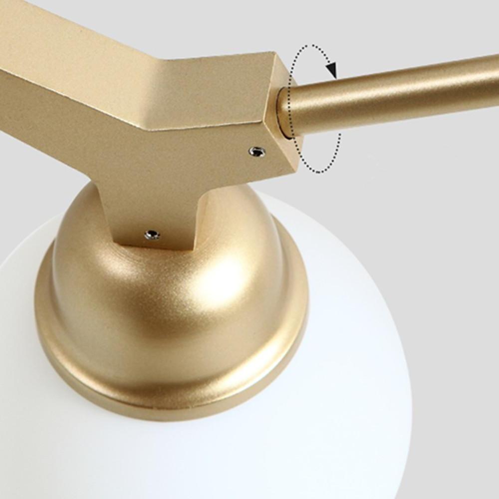 Linear Sputnik Semi-Flush Mount Light with 6 White Opal Glass Shades – 31" Diameter