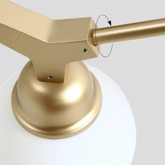 Linear Sputnik Semi-Flush Mount Light with 6 White Opal Glass Shades – 31" Diameter