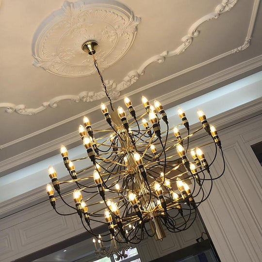 Creative 50-Light Electroplated Candlestick Chandelier