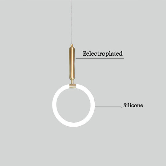 Circle Cylinder Metal Silica Gel LED Island Pendant Light