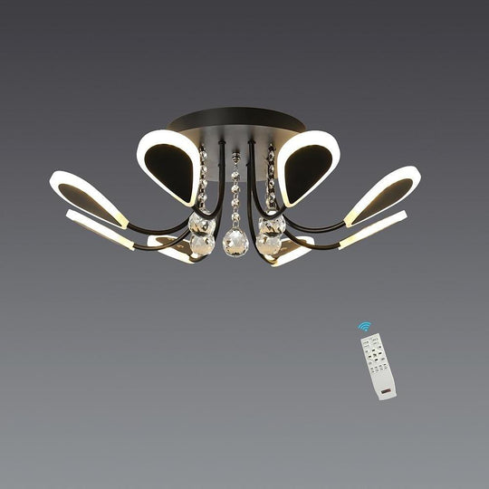 Modern Crystal Flush Mount Ceiling Light 8 Lights