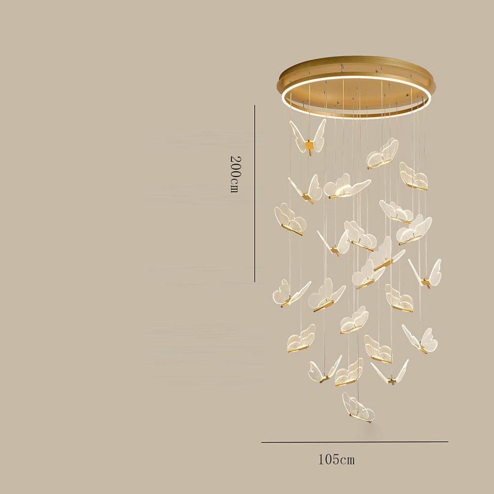 Butterfly Shapes – Acrylic Metal LED Pendant Chandelier for Living Rooms and High Ceilings