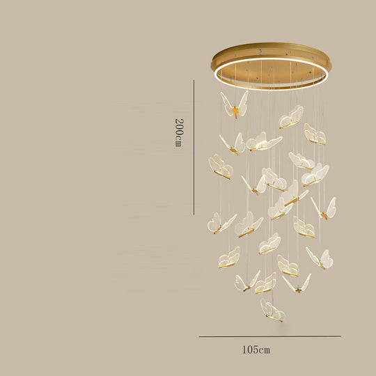 Butterfly Shapes – Acrylic Metal LED Pendant Chandelier for Living Rooms and High Ceilings