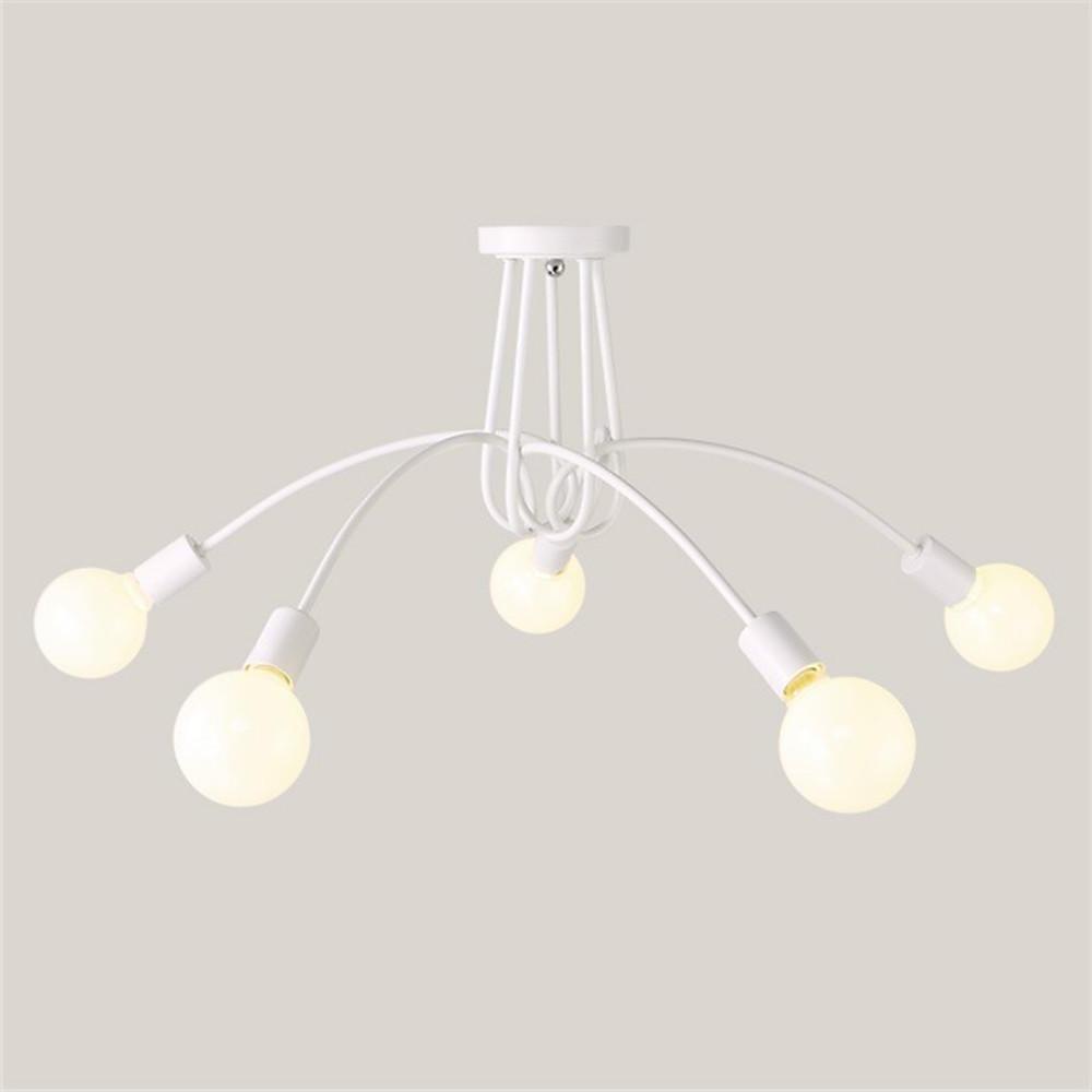 5-Light Twisted Metal Frame LED Vintage Chandelier