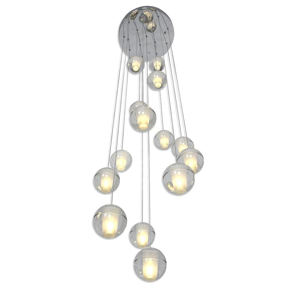 Modern Adjustable 14-Bulb Crystal LED Chandelier – Elegant Artistic Design