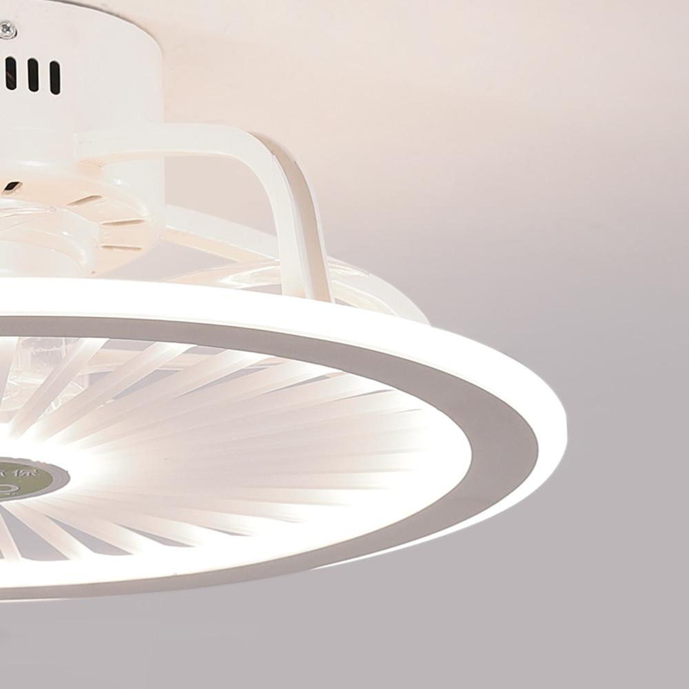 Modern Black & White Bladeless Ceiling Fan with LED Light