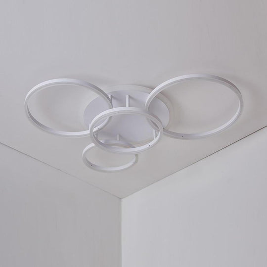 4 Circle Dimmable LED Modern Flush Mount Ceiling Light Fixtures