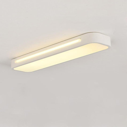 Long Oval – 19" 1-Light LED Flush Mount Minimalist Rectangular Ceiling Light