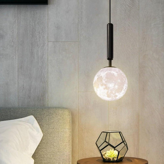Modern Moon Globe Pendant Light Metal Acrylic Ceiling Light