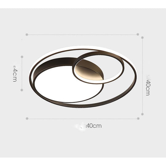 3-Circle Artistic LED Flush Mount Ceiling Light – Metal Finish