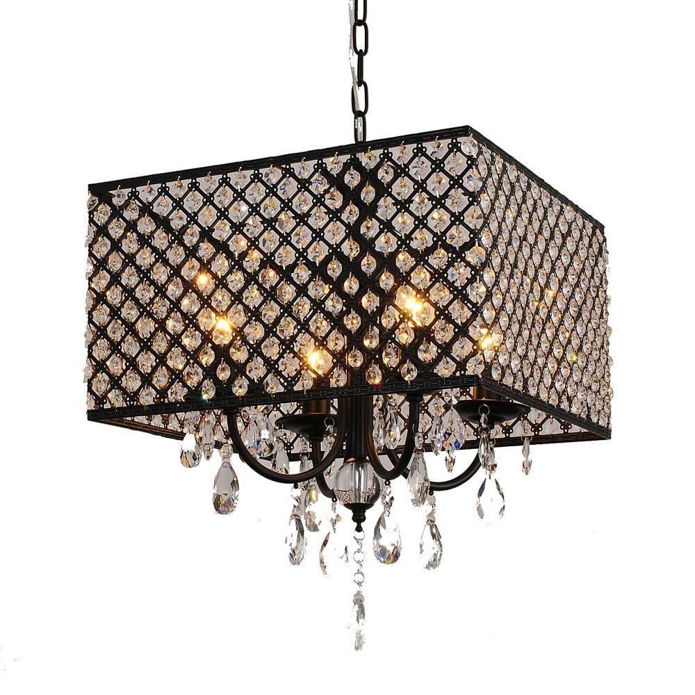 Square Electroplated Metal Glass LED Nordic Chandelier Pendant Light