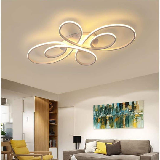 Artistic Curved Dimmable LED Modern Ceiling Light Chandelier Flush Mount Lighting