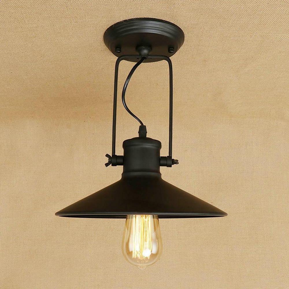 Round Metal Coastal Pendant Light with Large Dynamic LED Bulb