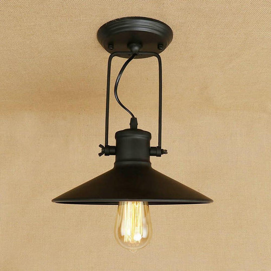 Round Metal Coastal Pendant Light with Large Dynamic LED Bulb