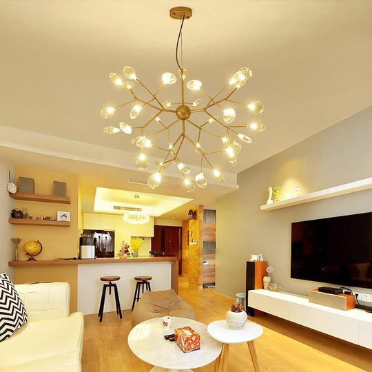 36 Lights LED Cluster Design Modern Sputnik Chandelier