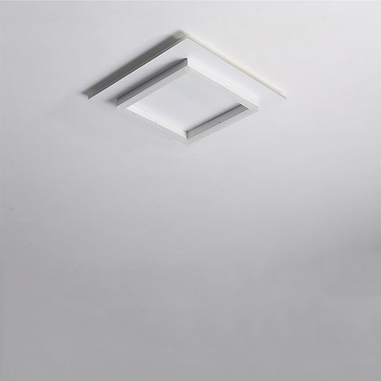 Two Square Shaped Modern LED Flush Mount Ceiling Light – Bedroom