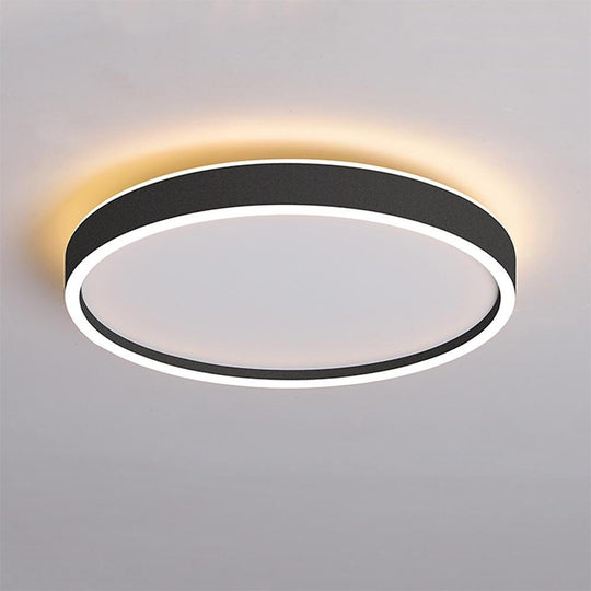 Circular Minimalist Metal Flush Mount LED Living Room Ceiling Light