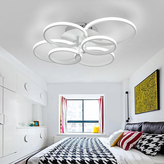 6-Light Metal and Silica Gel Flush Mount LED Ceiling Light – Modern Contemporary Design