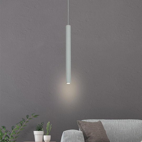 Mini Elongated Cylinder LED Contemporary Pendant Light Island Lights