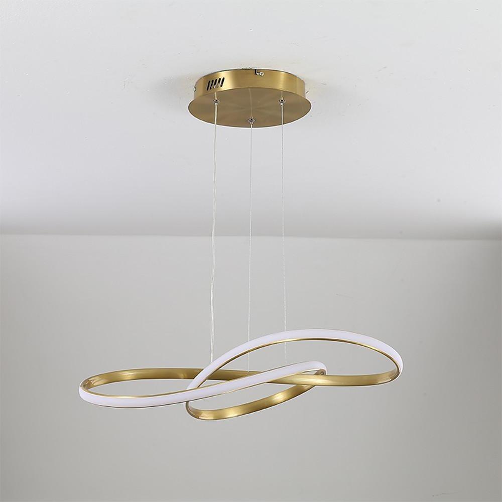 Interweaved Wave LED Gold Modern Hanging Lamp Island Pendant Light