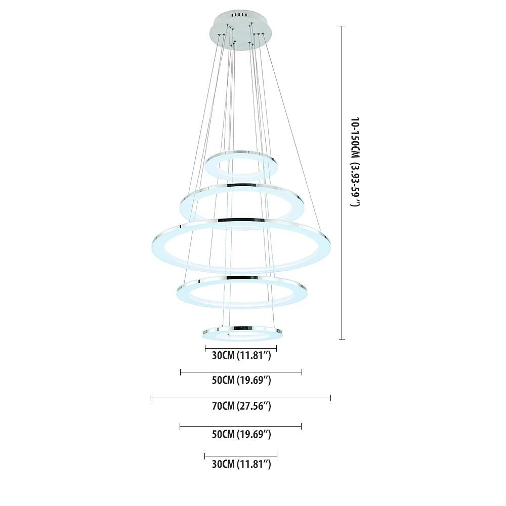 Adjustable Contemporary 5-Tier LED Modern Pendant Chandelier