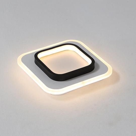 2 Light Square LED Flush Mount Ceiling Light