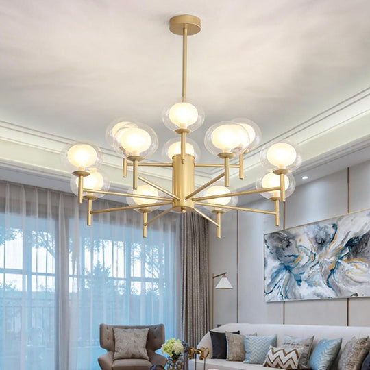 Nordic Style Sputnik Chandelier with 12 Glass Bulbs
