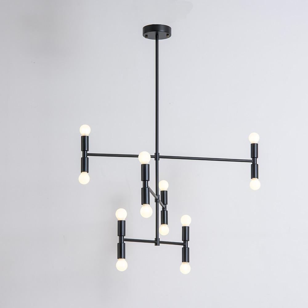 12-Light LED Electroplated Metal Adjustable Modern Pendant Light