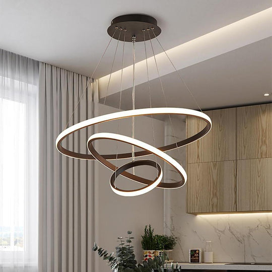 3 Ring Design Acrylic Aluminum LED Pendant Light