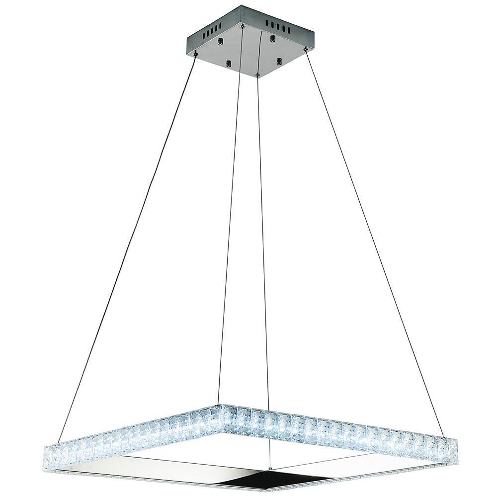 Square Electroplated Crystal – LED Modern Chandelier Pendant Light