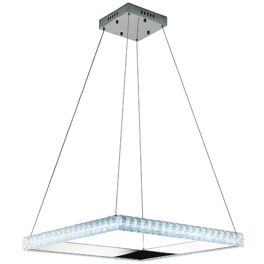 Square Electroplated Crystal – LED Modern Chandelier Pendant Light