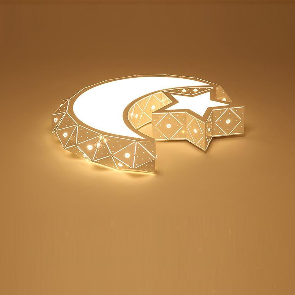 Moon and Star Shaped LED Flush Mount Ceiling Light – Modern Children’s Room Fixture