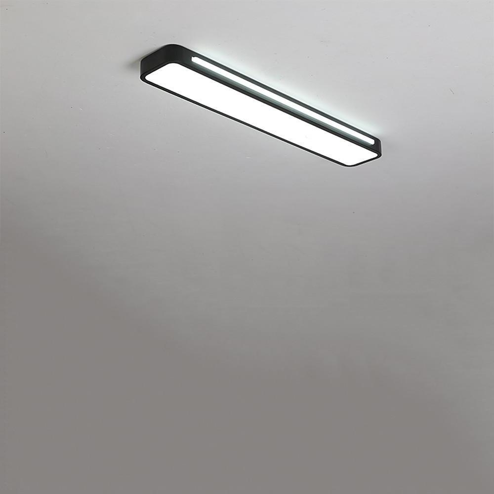 Rectangular Black/White Metal LED Flush Mount Ceiling Light
