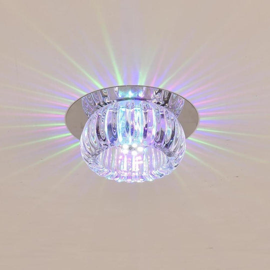 Geometric Crystal Flush Mount LED Ceiling Light