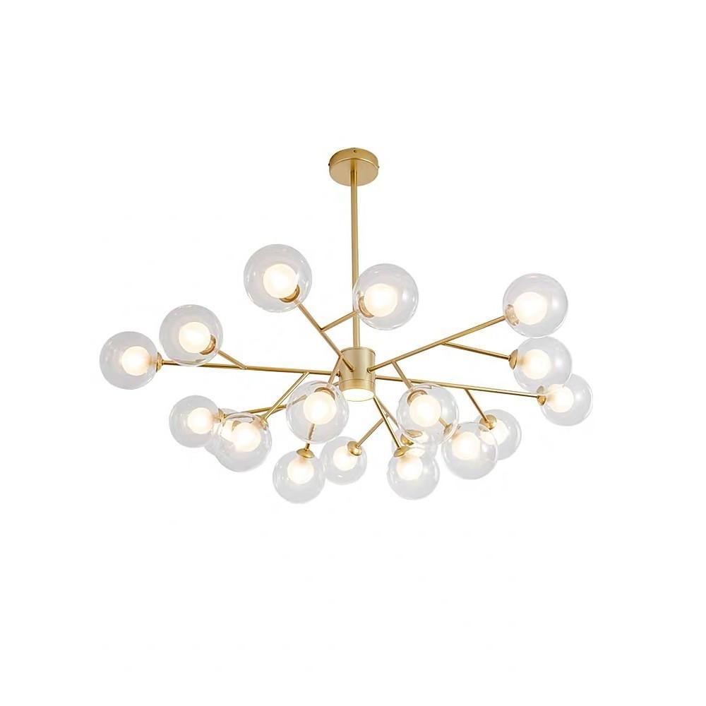 9-Light Glass LED Modern Chandelier