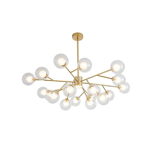 9-Light Glass LED Modern Chandelier