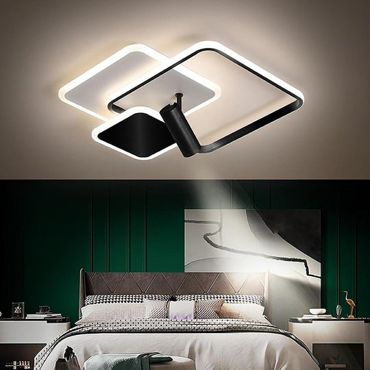 3 Square Metal LED Flush Mount Ceiling Light