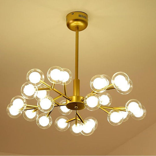 25-Light LED Cluster Glass Bubble Sputnik Chandelier