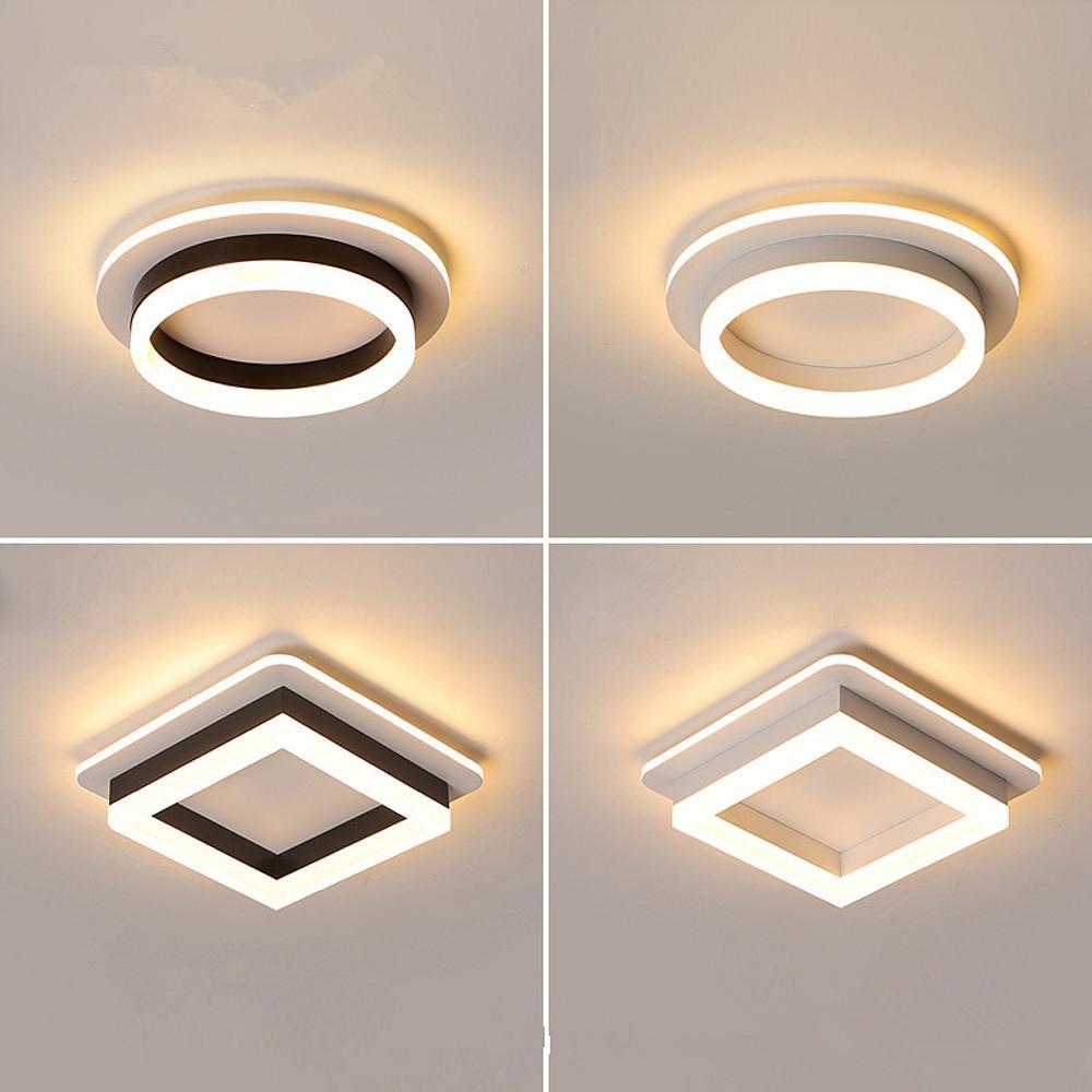 Metal Acrylic Square Design Flush Mount Modern LED Ceiling Light