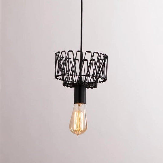 Wire Lantern Country Metal Pendant Light
