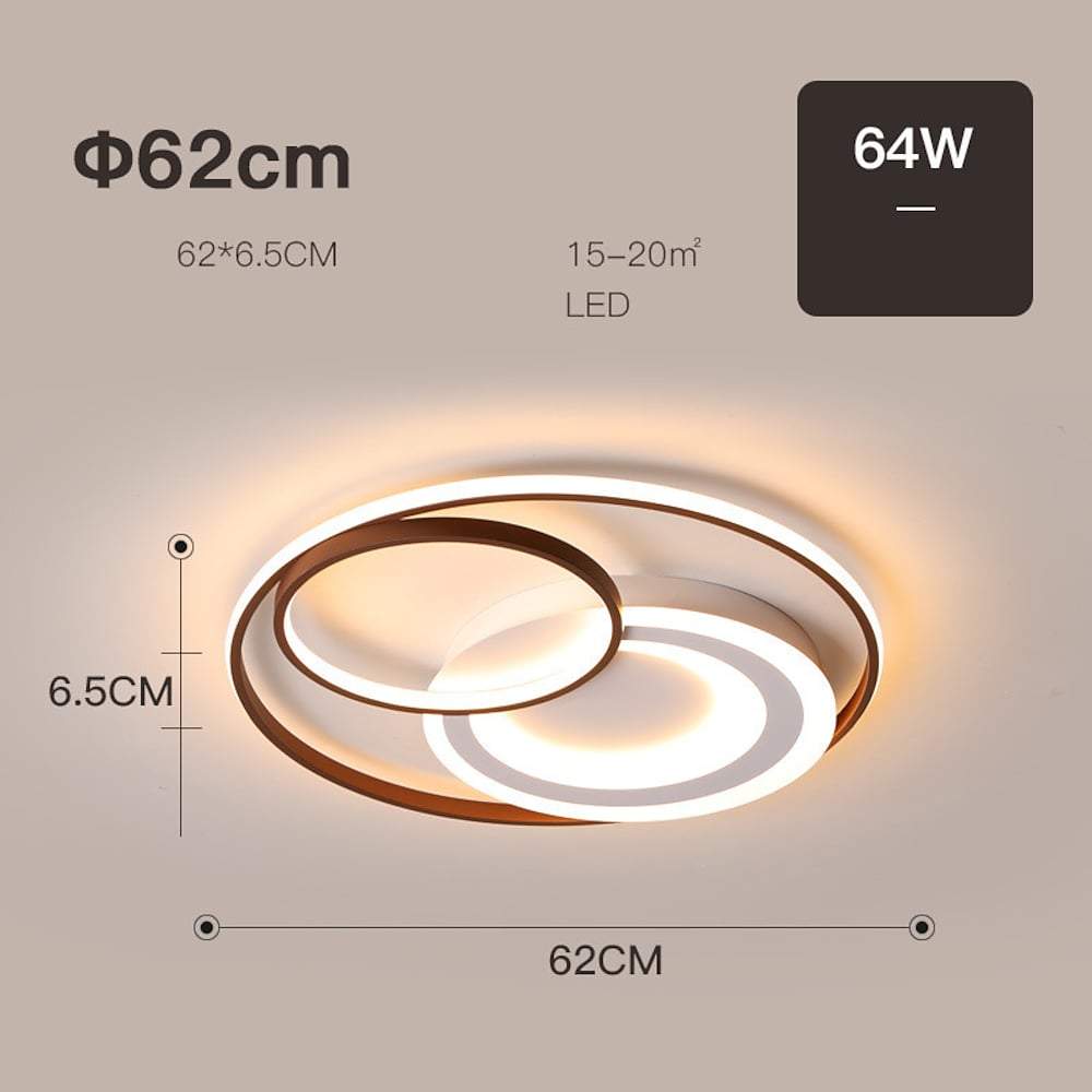 3 Rings Dimmable LED Modern Ceiling Light Flush Mount Lamp