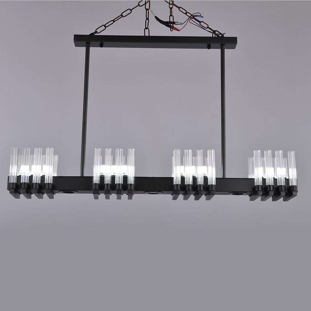 Creative Linear – Electroplated Metal and Glass LED Modern Chandelier Pendant Light
