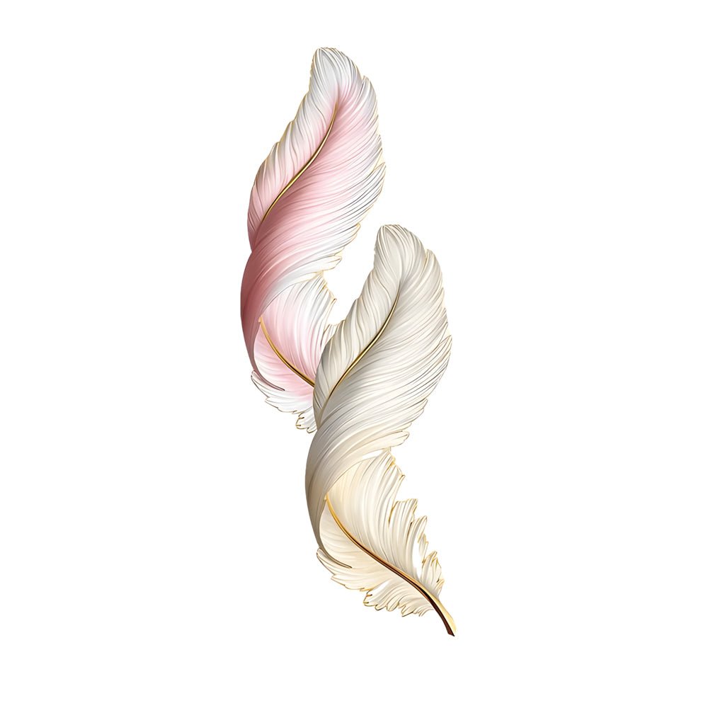 Feather Decorative Painting with USB Remote LED Wall Light