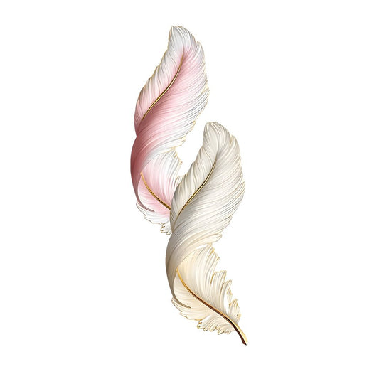 Feather Decorative Painting with USB Remote LED Wall Light